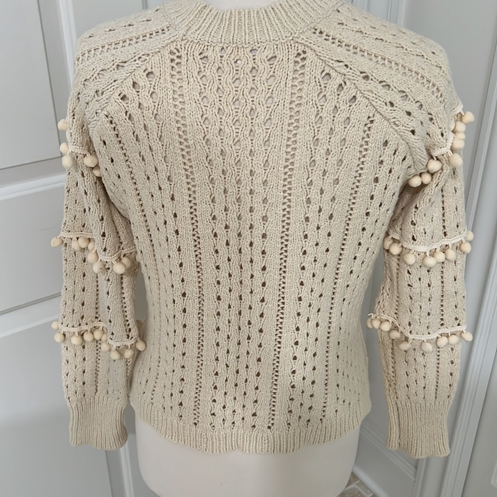Willow and clay open weave Pom Pom sweater - Picture 4 of 6
